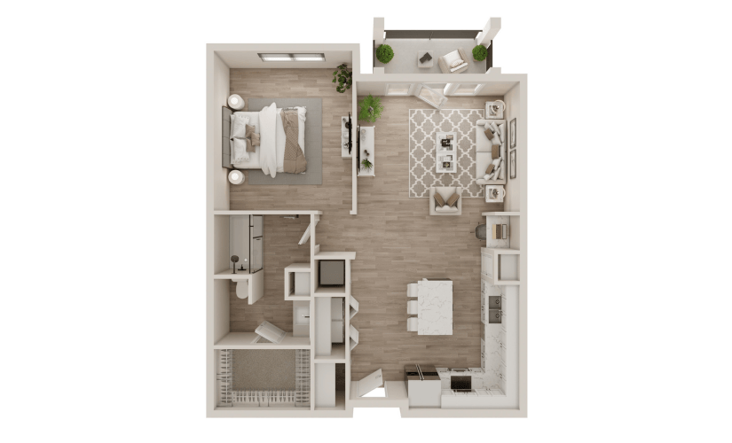 Renovated A2 | 1 Bed 1 Bath | 860 sq. ft.