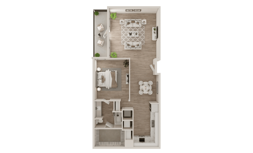 Renovated A3 | 1 Bed 1 Bath | 918 sq. ft.