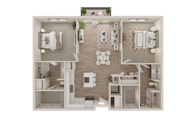 Renovated  B1  Layout| 2 Beds 2 Baths | 1132 sq. ft.