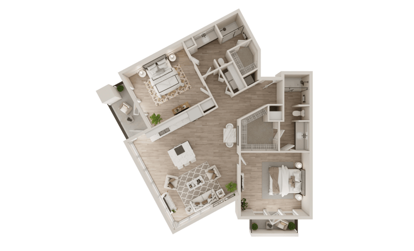 Renovated  B2 | 2 Beds 2 Baths | 1275 sq. ft.