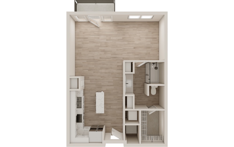 Renovated Studio S1 Layout | 948 sq. ft.