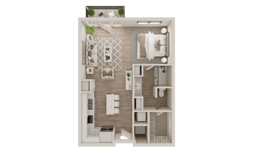 Studio 1 Bath | 665 sq. ft.